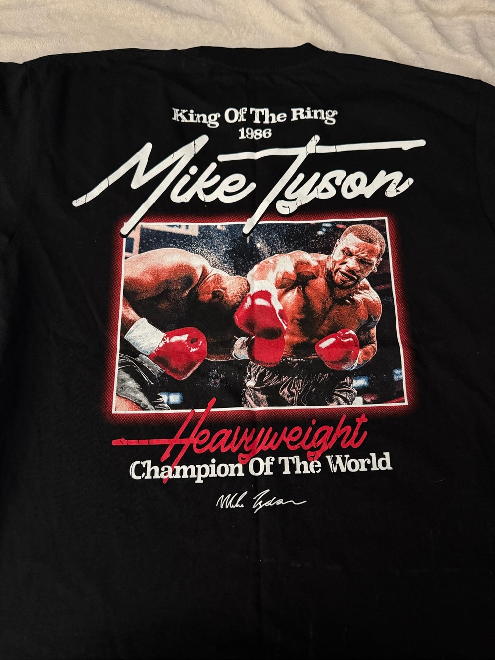 Black Graphic Boxing Tee Shirt Mike Tyson King of the Ring